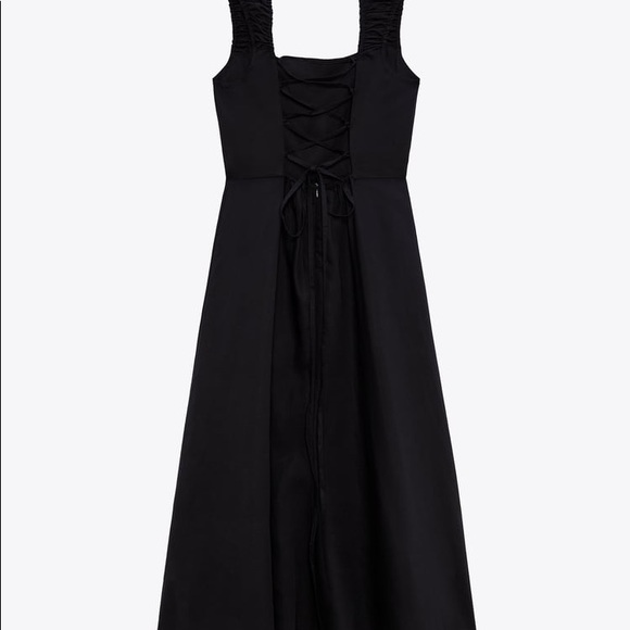 Corset-Back Black Midi Dress - Picture 7 of 9